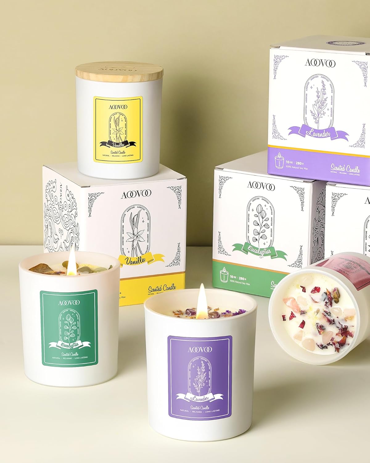 🕯️ Lavender Scented Candle with Crystals (7 oz) - Image 8