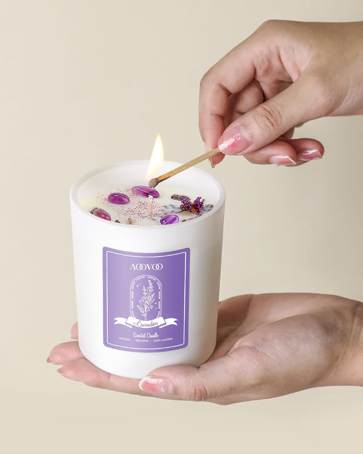 🕯️ Lavender Scented Candle with Crystals (7 oz) - Image 5
