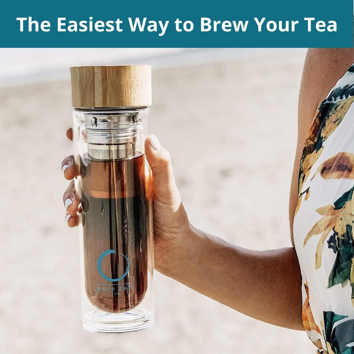 🍵 Pure Zen Glass Tea Infuser Bottle (15 oz) - Image 2
