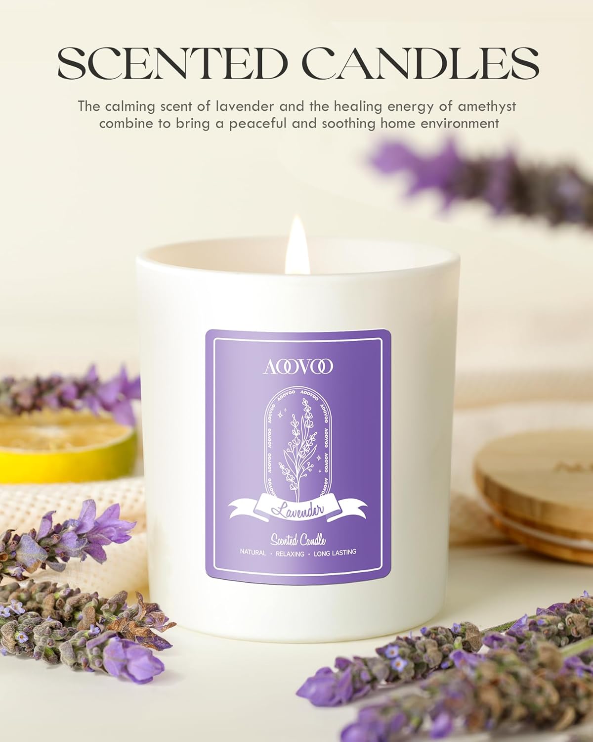 🕯️ Lavender Scented Candle with Crystals (7 oz) - Image 6