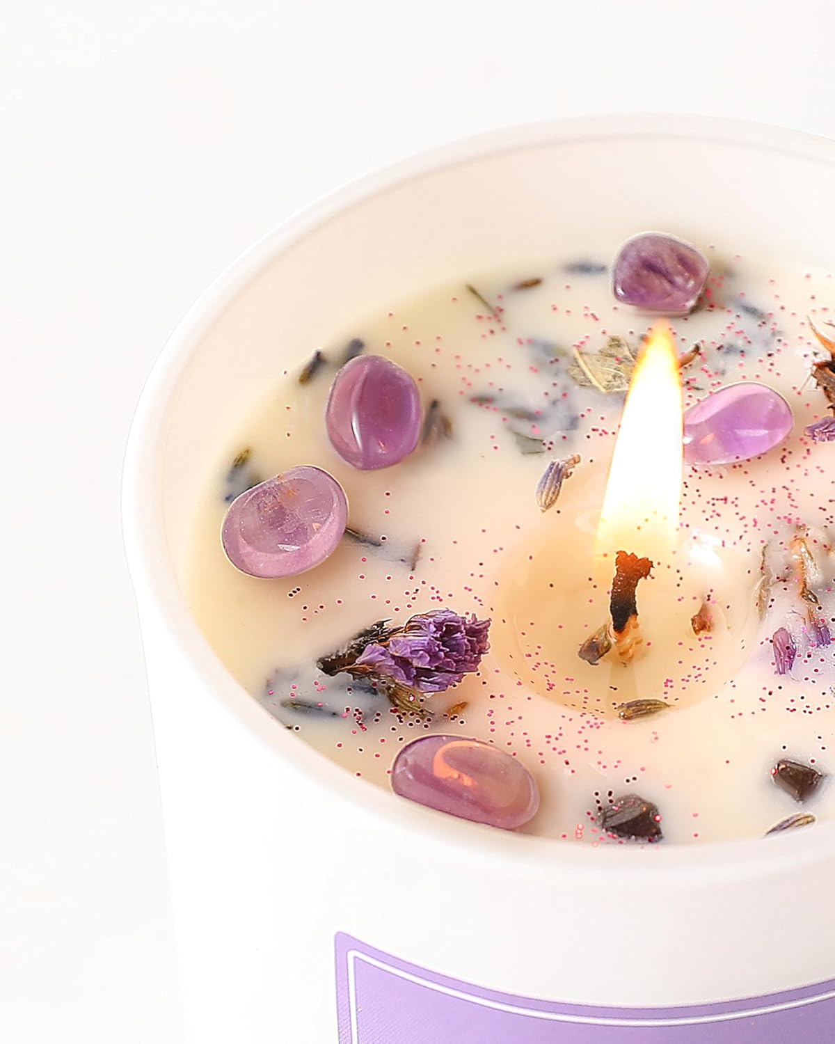 🕯️ Lavender Scented Candle with Crystals (7 oz) - Image 3